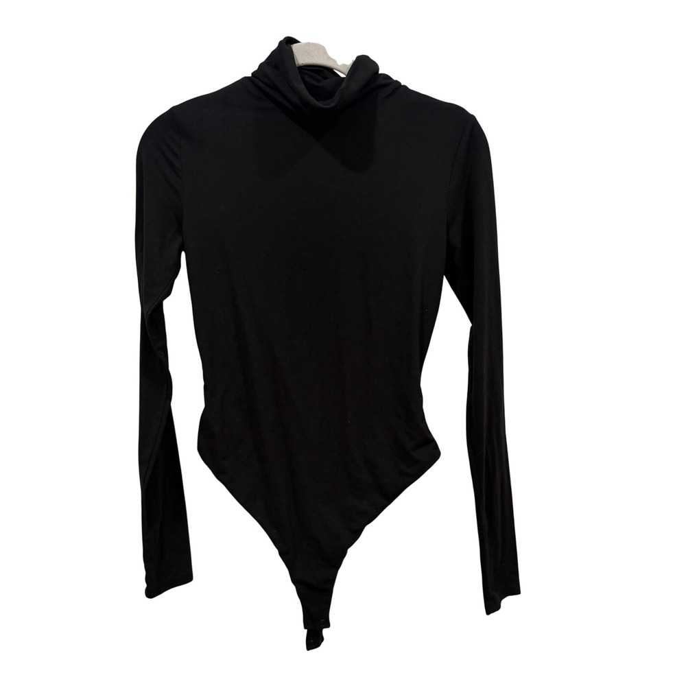 Naked Wardrobe Black Turtleneck Long Sleeve Bodice NW-B5292-G Size M